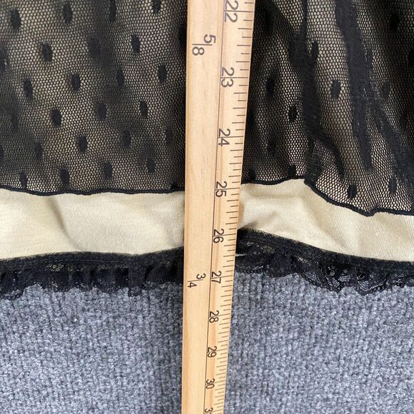 Lily White Blouse Top Womens L Black Mesh V-Neck Y2K Whimsigoth Fairy Grunge 90s - Picture 8 of 8